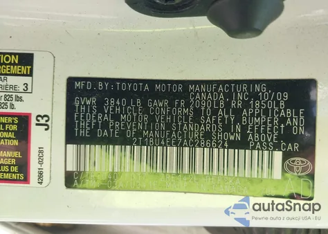 2010 Toyota Corolla S из США, поврежденный, VIN 2T1BU4EE7AC286624